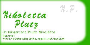nikoletta plutz business card